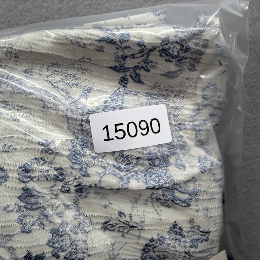 Idem Ditto Babydoll Dress Womens Small Beige Blue Floral Square Neck Back Zip - Picture 12 of 12